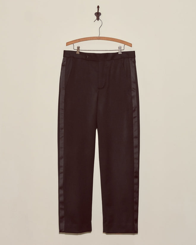 Barathea Side Buckle Tuxedo Trouser - Black