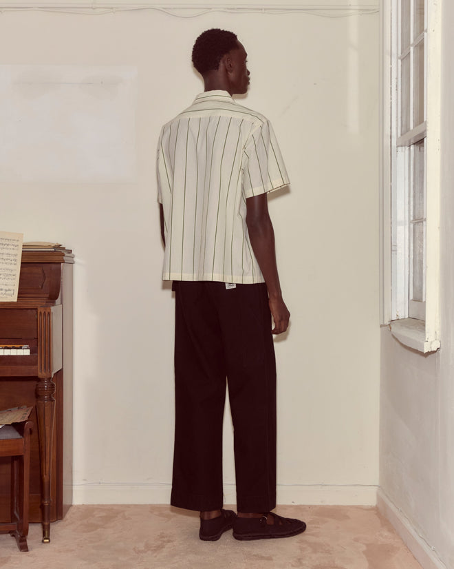 Celery Stripe Short Sleeve Shirt
