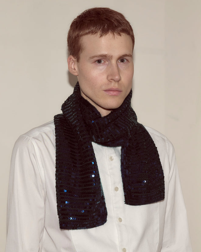 Sequin Spotlight Scarf - Black