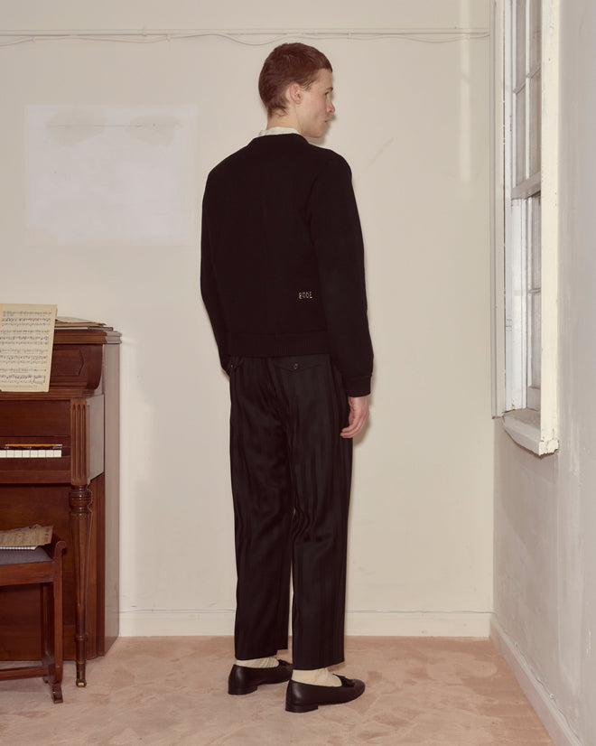 Double-Breasted Cardigan - Black