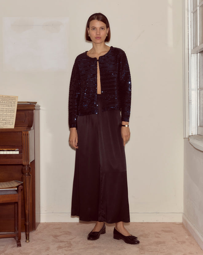 Sequin Spotlight Swing Cardigan - Black/Blue