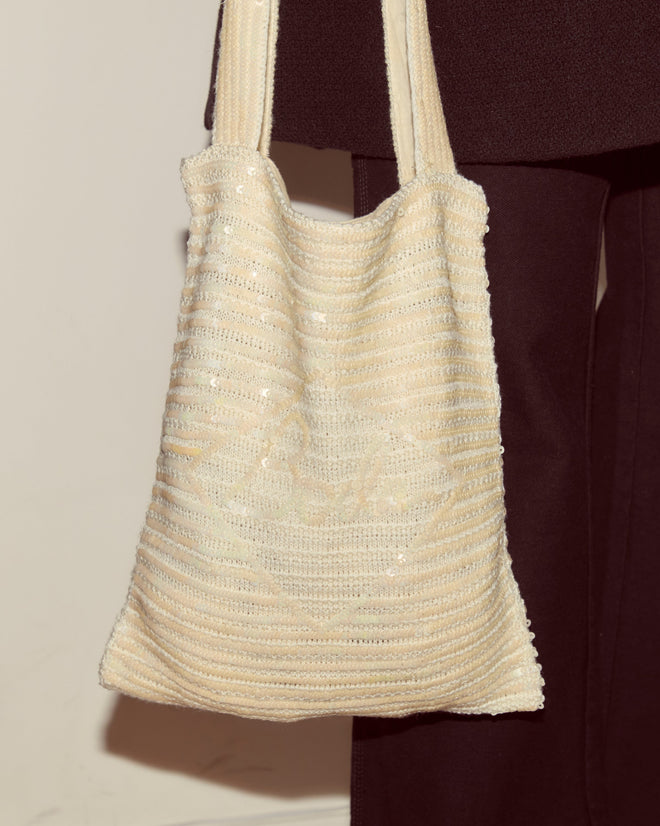 Sequin Spotlight Tote - Ivory