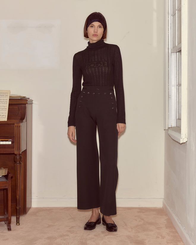 Riding Twill Sailor Trousers - Black