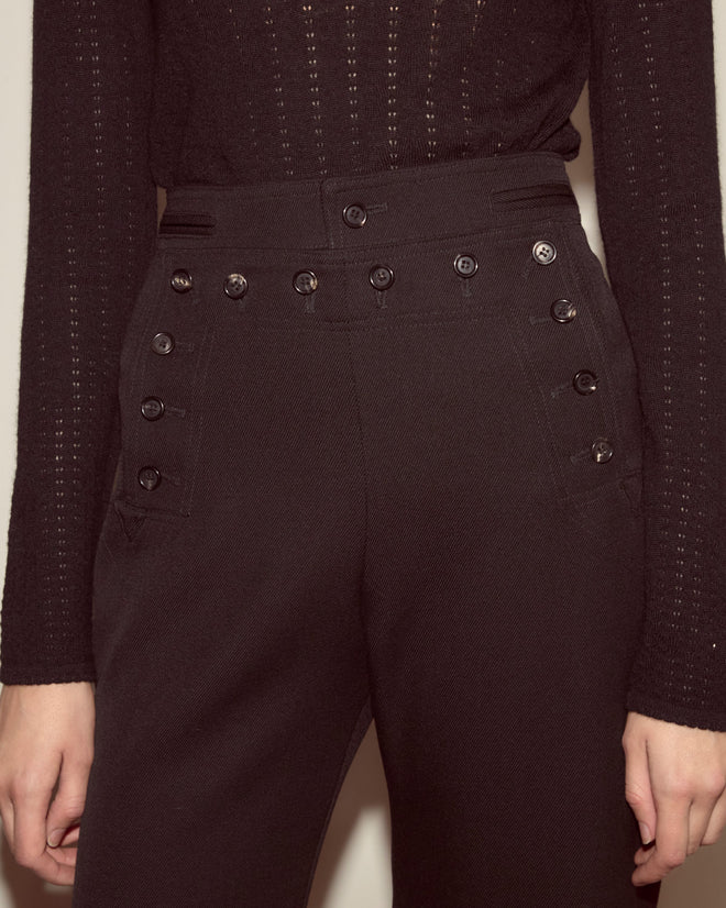 Riding Twill Sailor Trousers - Black